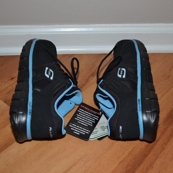 Skechers Work NWT Synergy Sandlot Alloy Toe Black/Teal Lace up Work shoes, 9 - Picture 7 of 15
